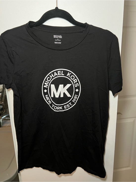 Michael Kors Tops - Michael Kors Black Short Sleeve Tee with White MK Circle Logo